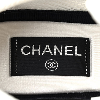 Chanel Nylon Suede Calfskin Womens CC Sneakers 39.5 White Ivory 6 of 10