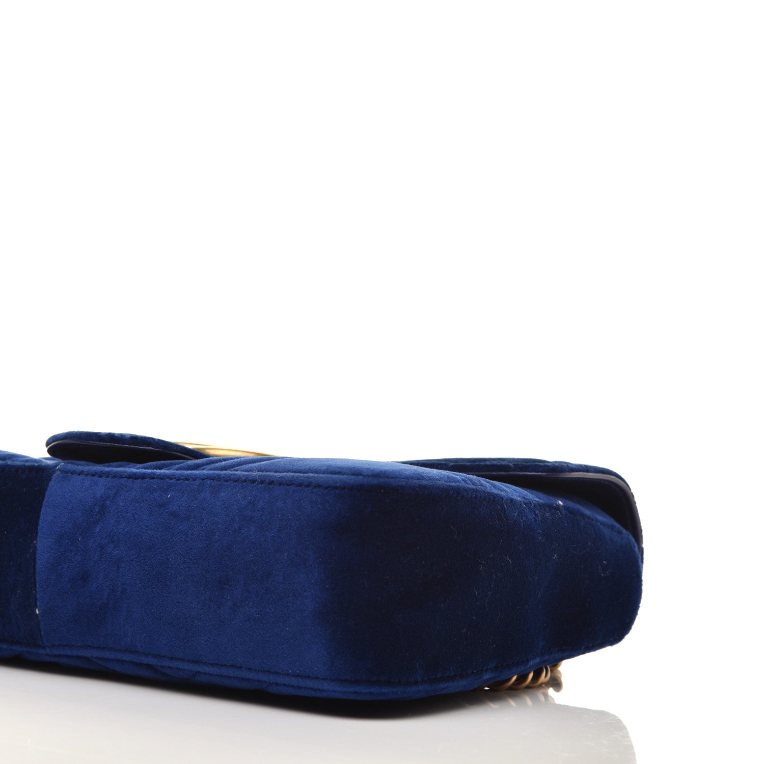 Gucci Velvet Matelasse Medium GG Marmont Shoulder Bag Cobalt Blue 9 of 9