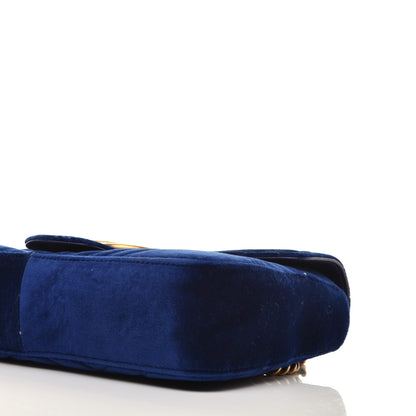 Gucci Velvet Matelasse Medium GG Marmont Shoulder Bag Cobalt Blue 9 of 9