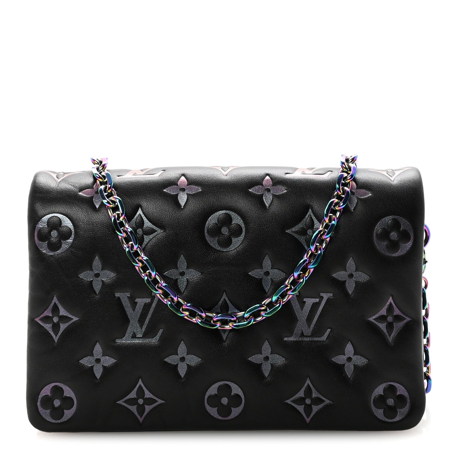 Louis Vuitton Lambskin Embossed Monogram Scarabeo Pochette Coussin Black 1 of 9