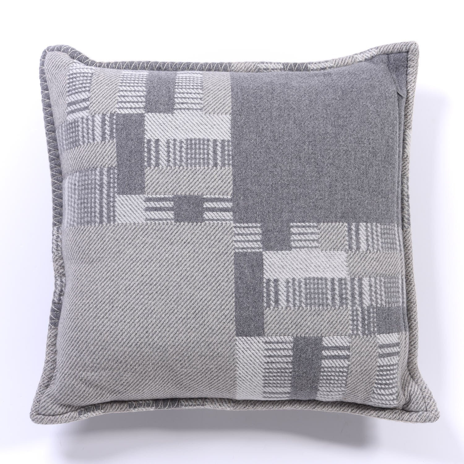 Hermes Wool Cashmere Avalon Paper Block Pillow Gris Acier 2 of 3