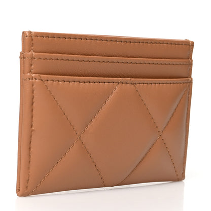 Chanel Lambskin Quilted Chanel 19 Card Holder Brown 3 of 9
