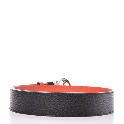 Gucci Calfskin 1973 Reversible Belt 85 34 Orange Black 3 of 7