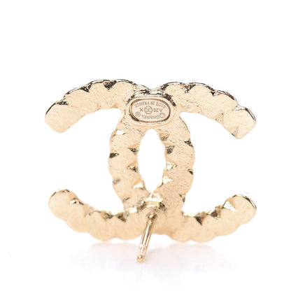 Chanel Resin Pearl Crystal CC Earrings Gold Black 4 of 5