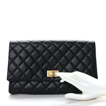 Chanel Aged Calfskin Quilted Reissue 2.55 Clutch Black 2 of 9