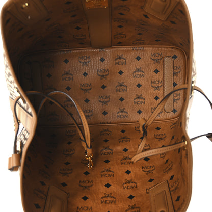 MCM Visetos Medium Liz Reversible Shopper Tote Cognac 9 of 17