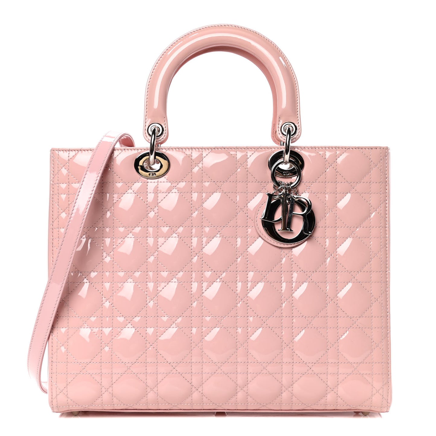 Patent Cannage Large Lady Dior Light Pink
