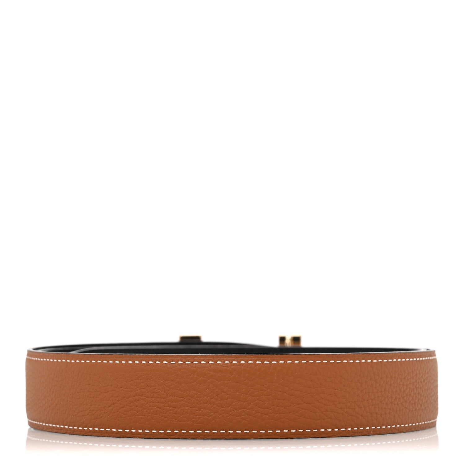 Hermes Box Togo Reversible Polished 32mm Quizz H Belt 105 Black Gold 2 of 8