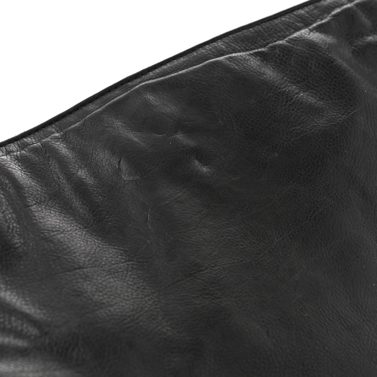 Calfskin On the Bund Open Accordion Tote Black