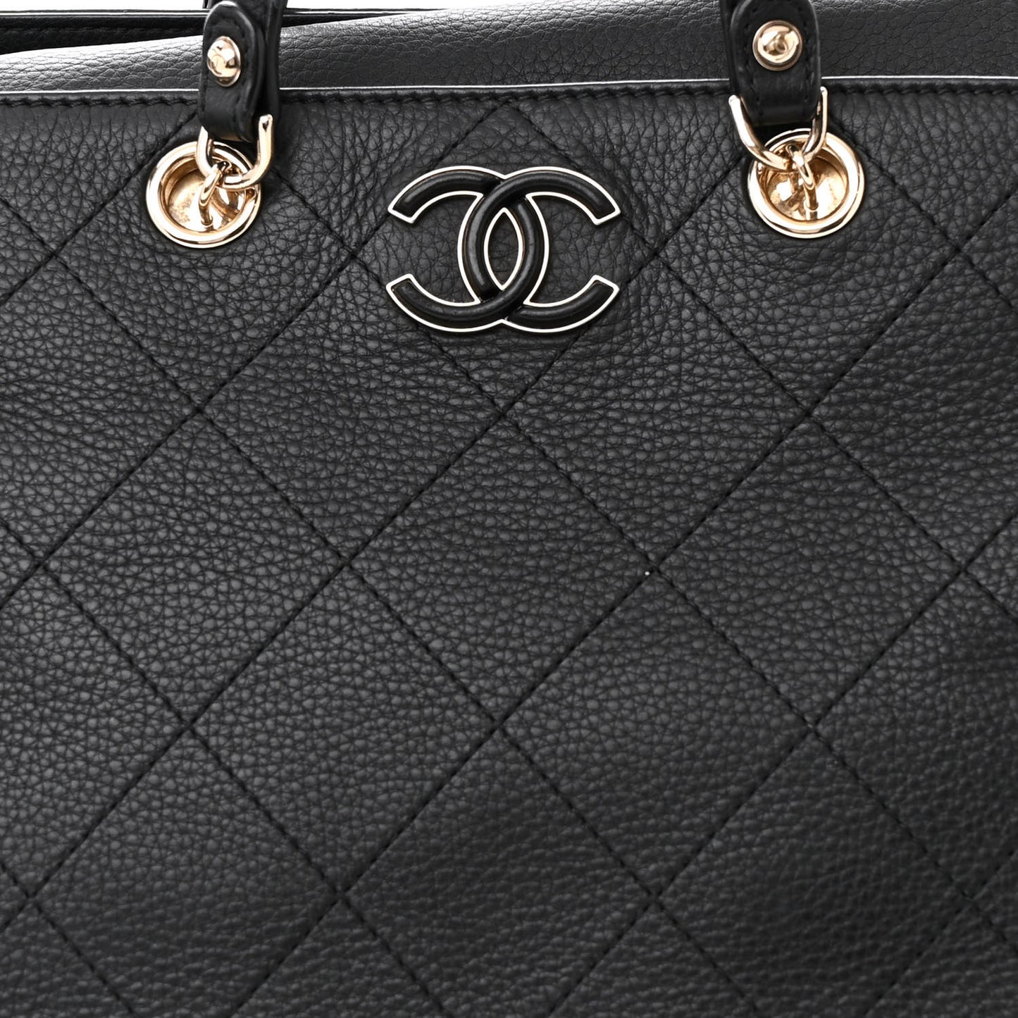 Bullskin Stitched Large Shopping Bag Black
