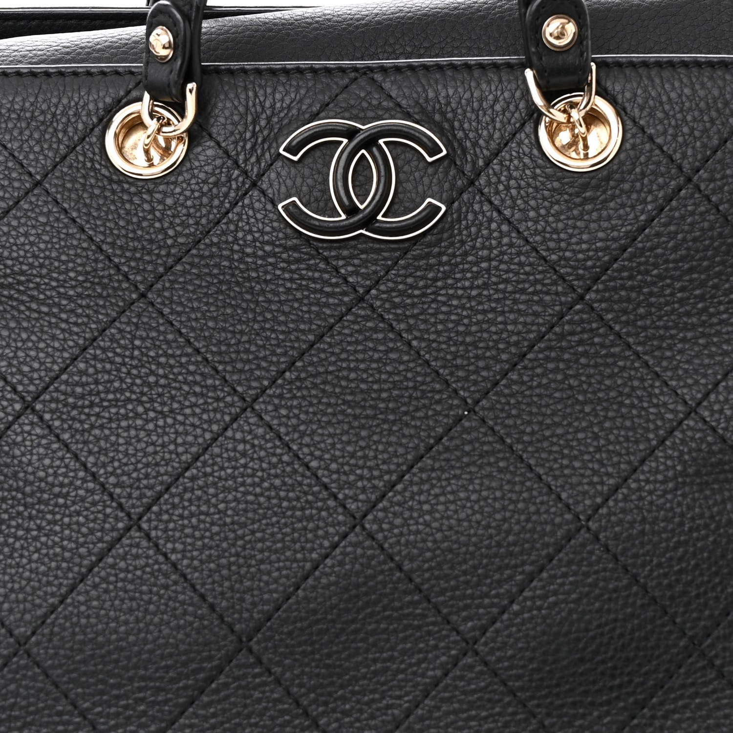 Chanel Bullskin Stitched Large Shopping Bag Black 8 of 17