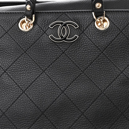 Chanel Bullskin Stitched Large Shopping Bag Black 8 of 17