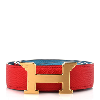 Hermes Epsom 32mm Pegase H Belt 75 Rouge De Coeur Bleu Du Nord 1 of 6