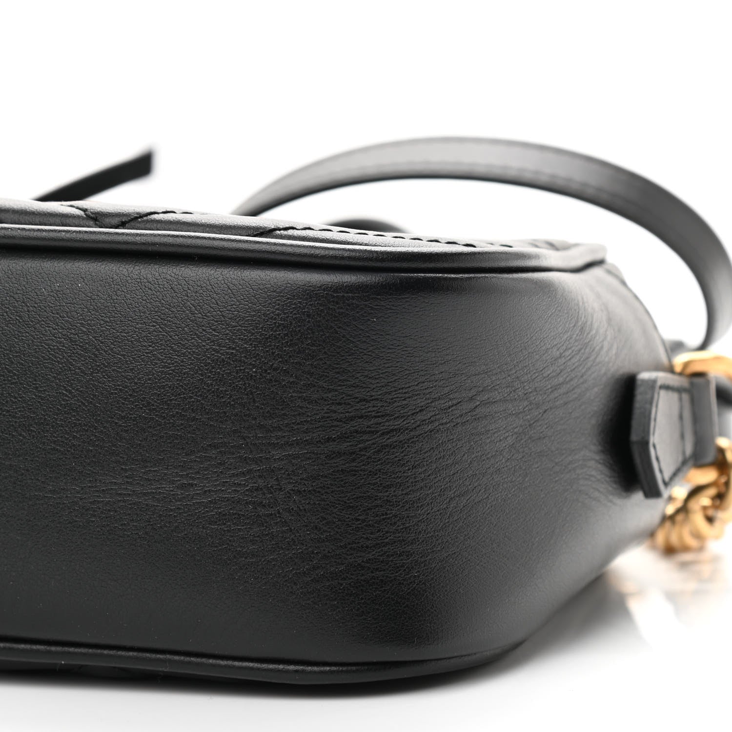 Gucci Calfskin Matelasse Small GG Marmont Chain Shoulder Bag Black 10 of 10