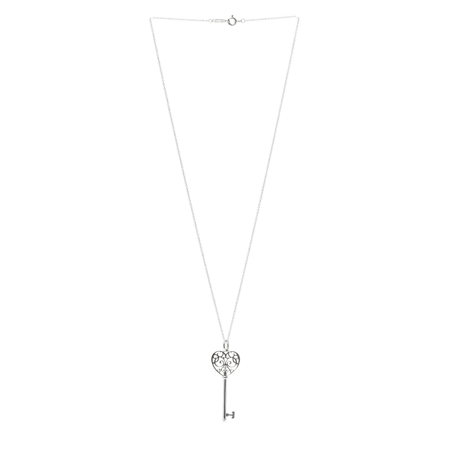 Sterling Silver Enchant Heart Key Pendant Necklace