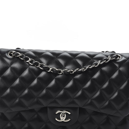 Chanel Lambskin Quilted Jumbo Double Flap Black 9 of 9