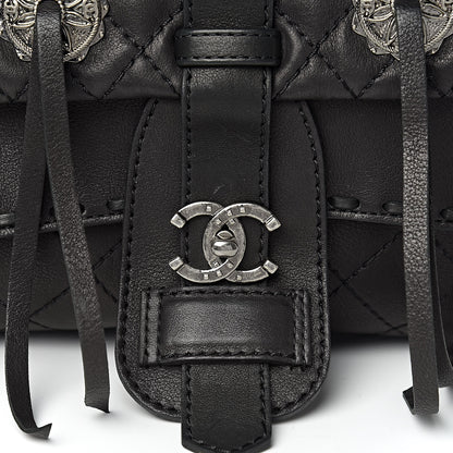 Chanel Calfskin Quilted Dallas Saddle Bag Black 8 of 12