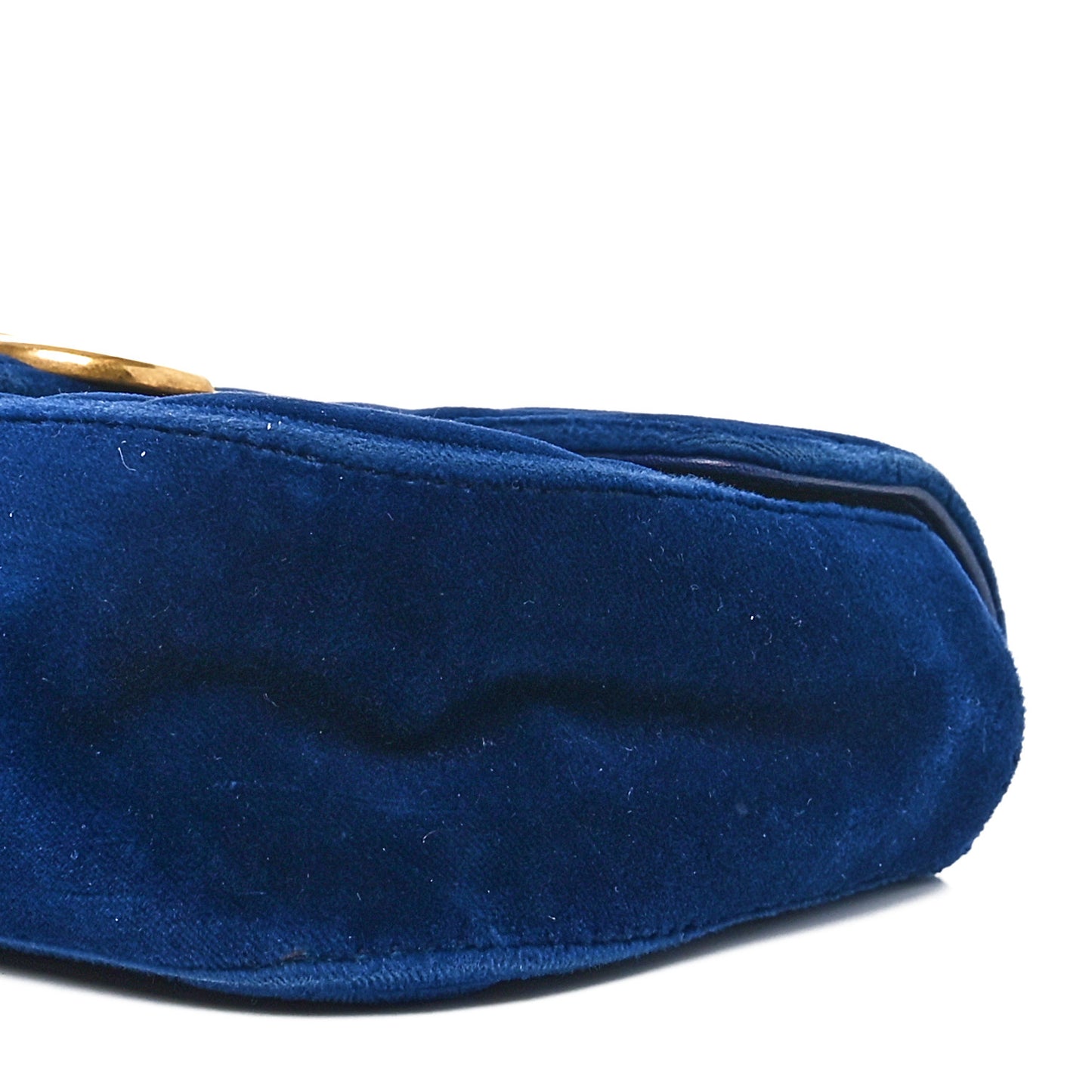 Velvet Matelasse Mini GG Marmont Shoulder Bag Cobalt Blue