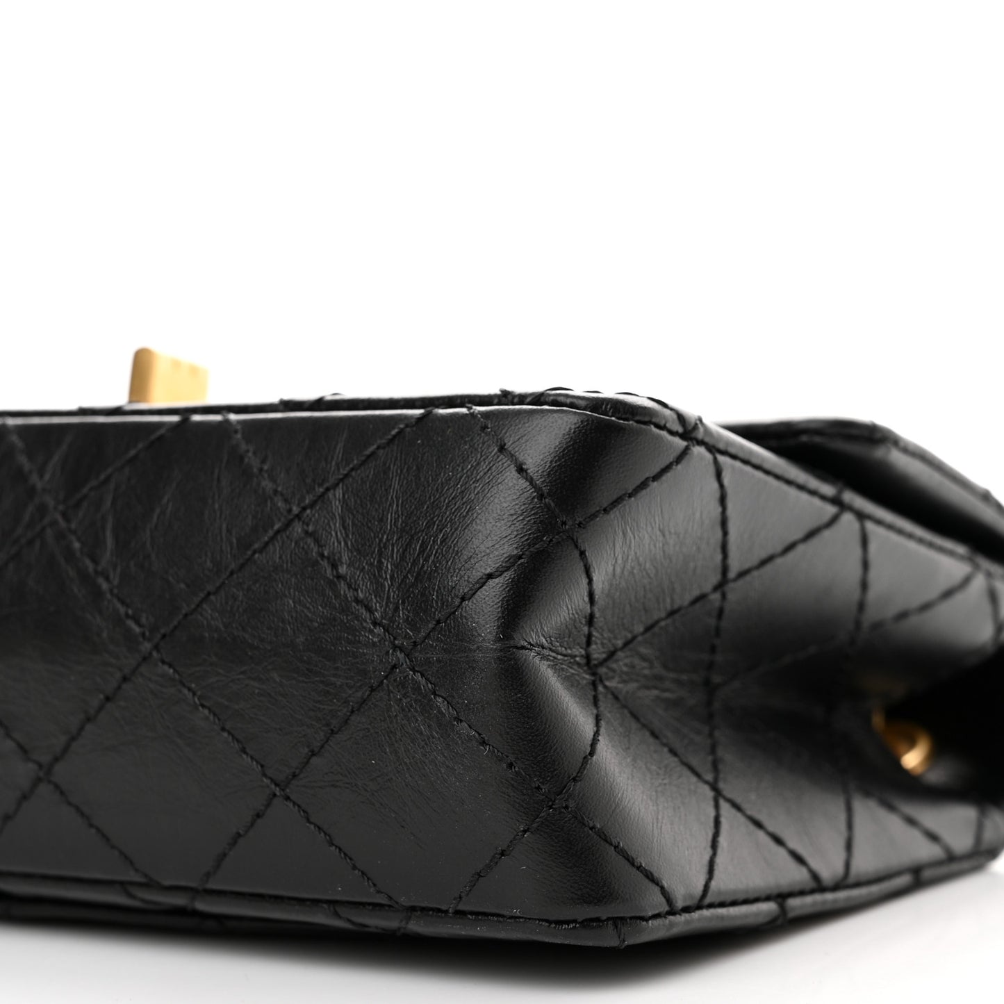 Aged Calfskin Quilted 2.55 Reissue Mini Flap Black