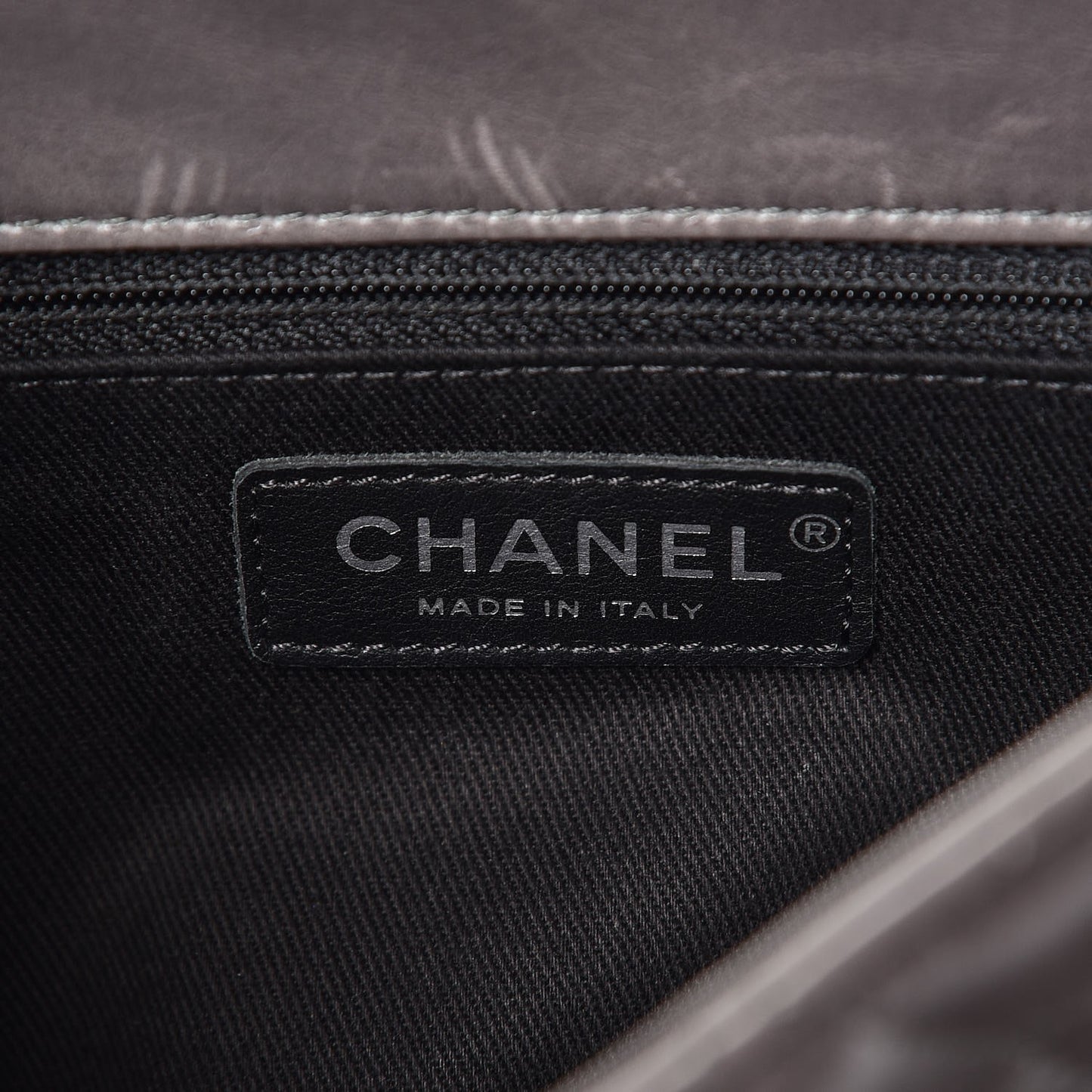 Glazed Calfskin Quilted Small CC Delivery Tote Grey