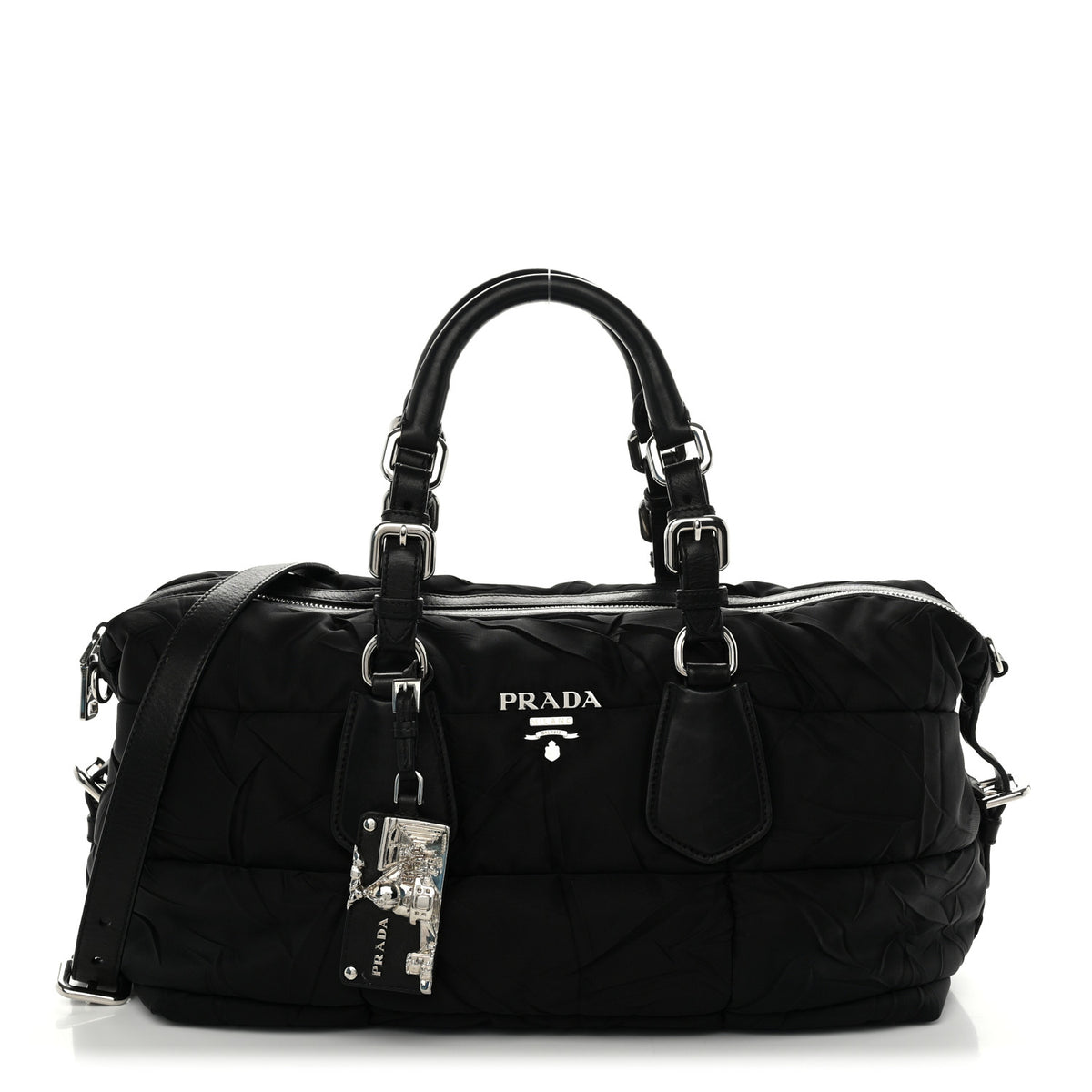 Prada Crispy Nylon Bauletto Black 1 of 9