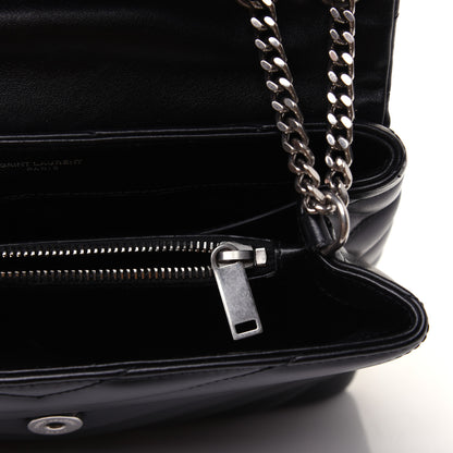 Saint Laurent Calfskin Y Quilted Monogram Small Loulou Chain Satchel Black 12 of 19