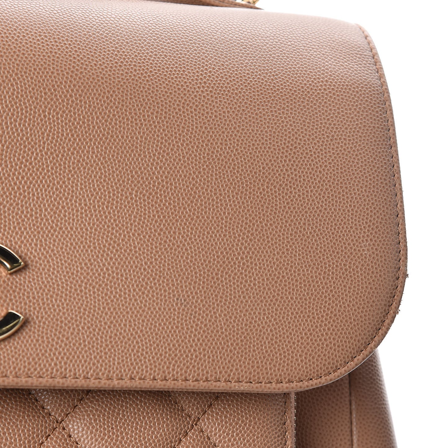 Caviar Quilted Large Business Affinity Flap Camel
