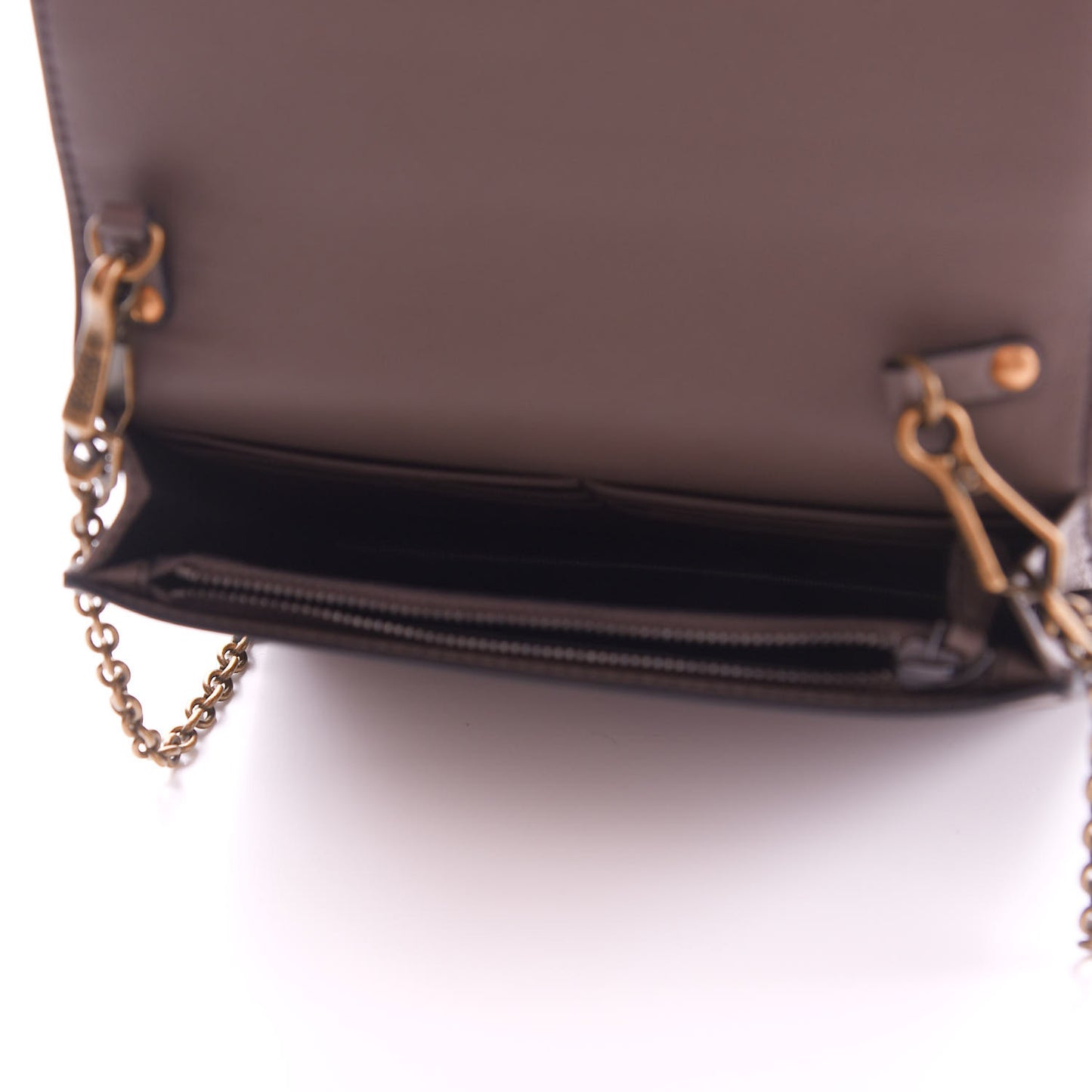 Nappa Intrecciato Brio Chain Wallet Steel