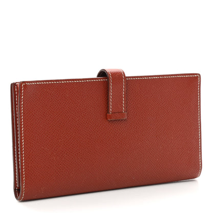 Hermes Epsom Bearn Gusset Wallet Brique 3 of 8