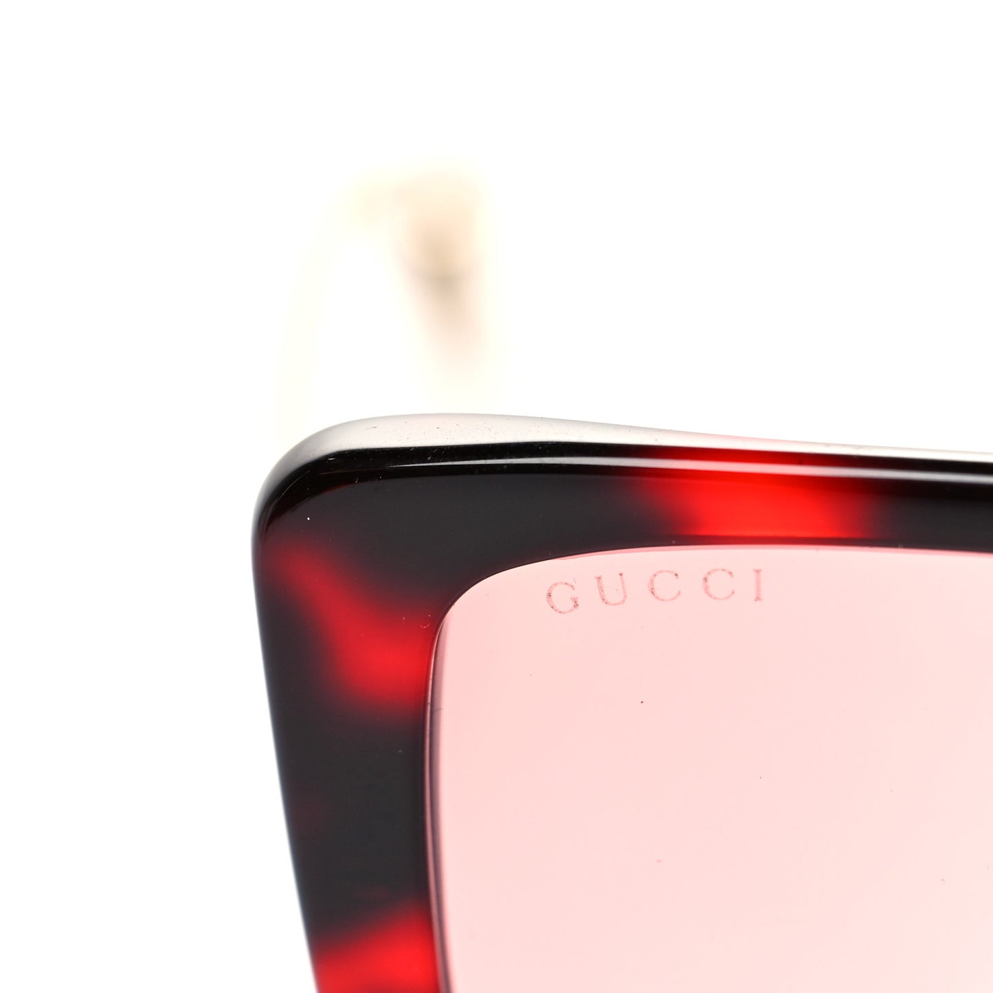 Acetate Oversize Square Frame GG0435S Sunglasses Red Havana