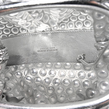 Bottega Veneta Metallic Fabric Bubble Wrap The Mini Pouch Silver 5 of 9