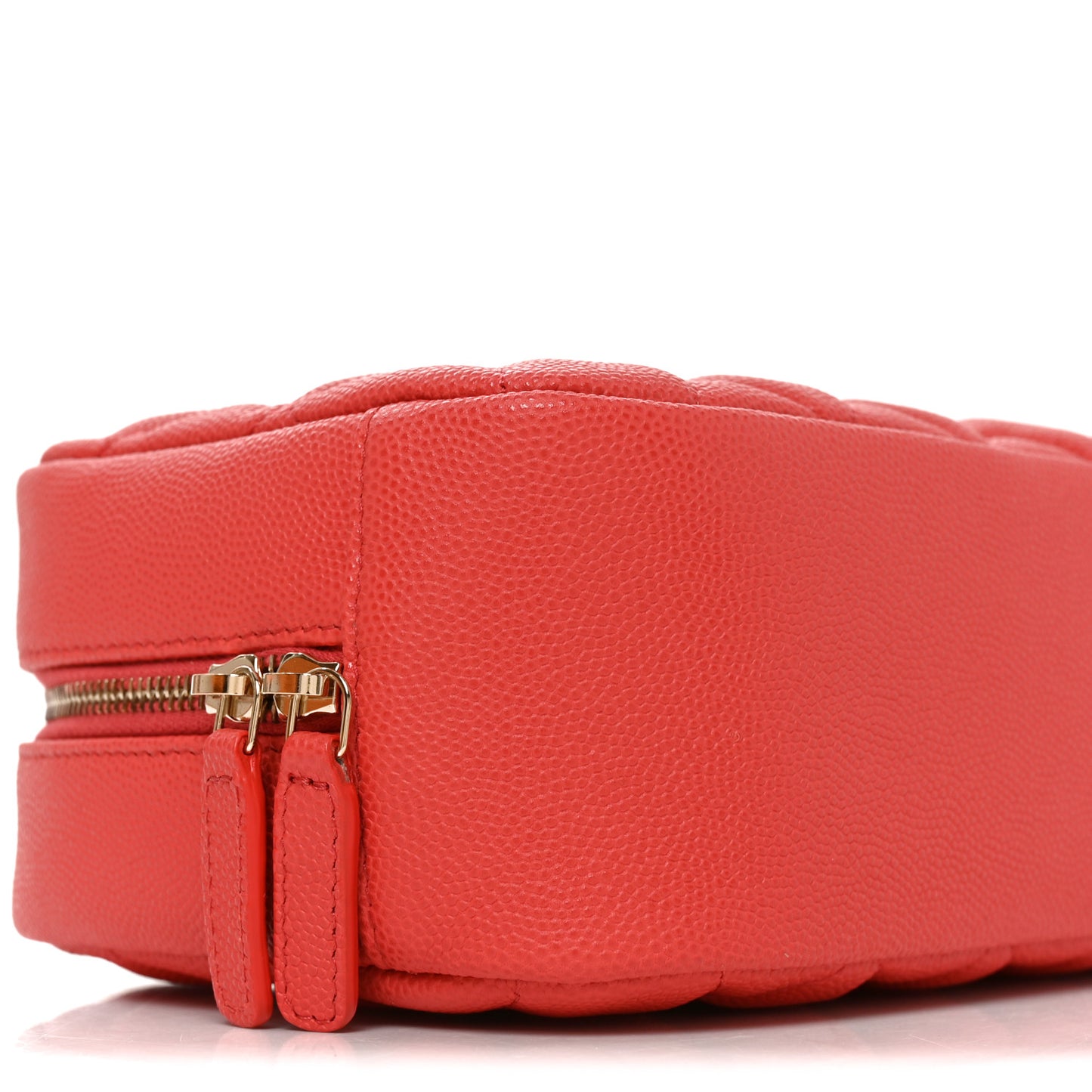 Caviar Quilted Medium Curvy Pouch Cosmetic Case Dark Pink