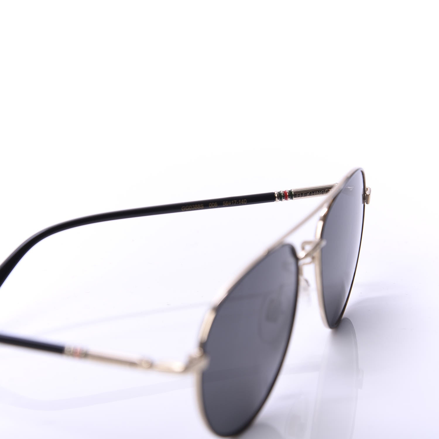 Gucci Metal Aviator Web Sunglasses GG0388S Black 7 of 9