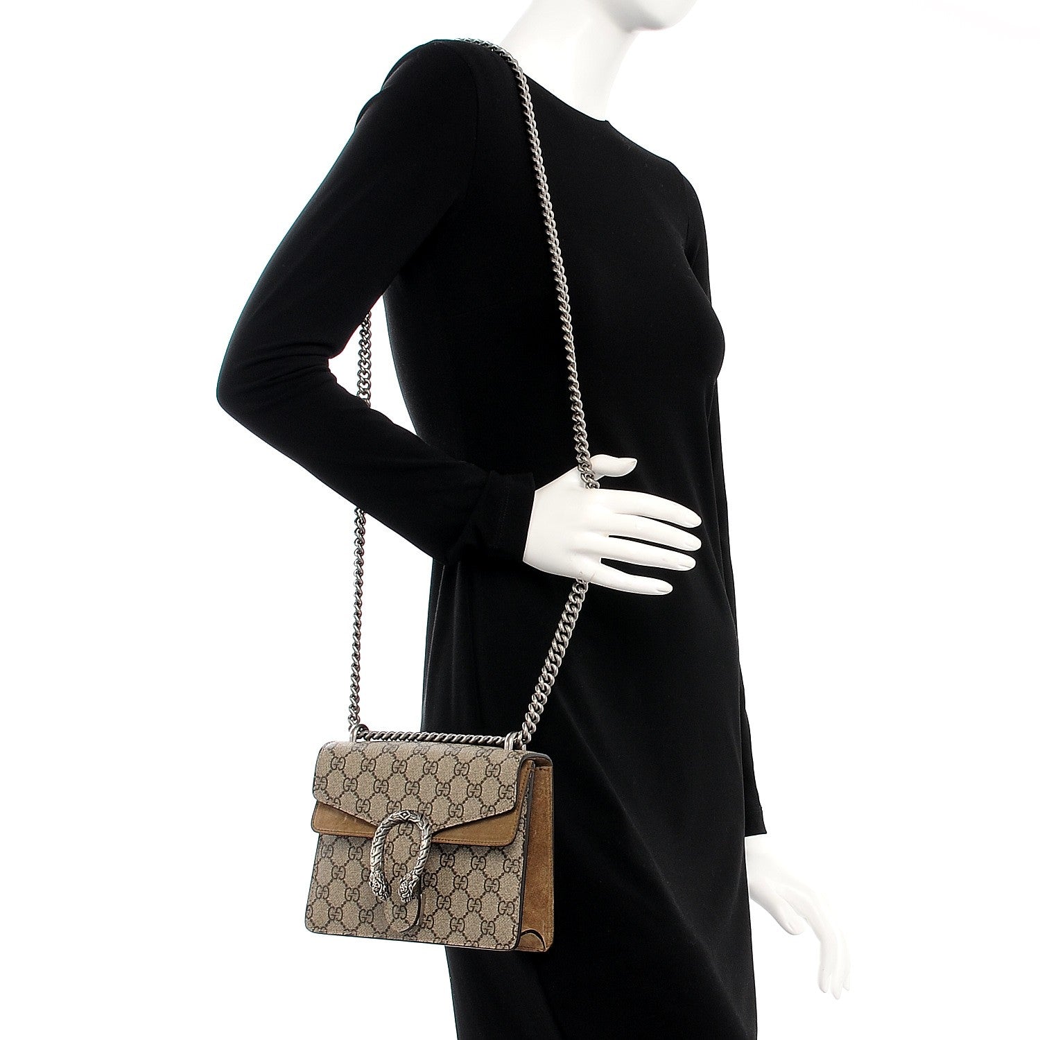 Gucci GG Supreme Monogram Mini Dionysus Shoulder Bag Taupe 2 of 7