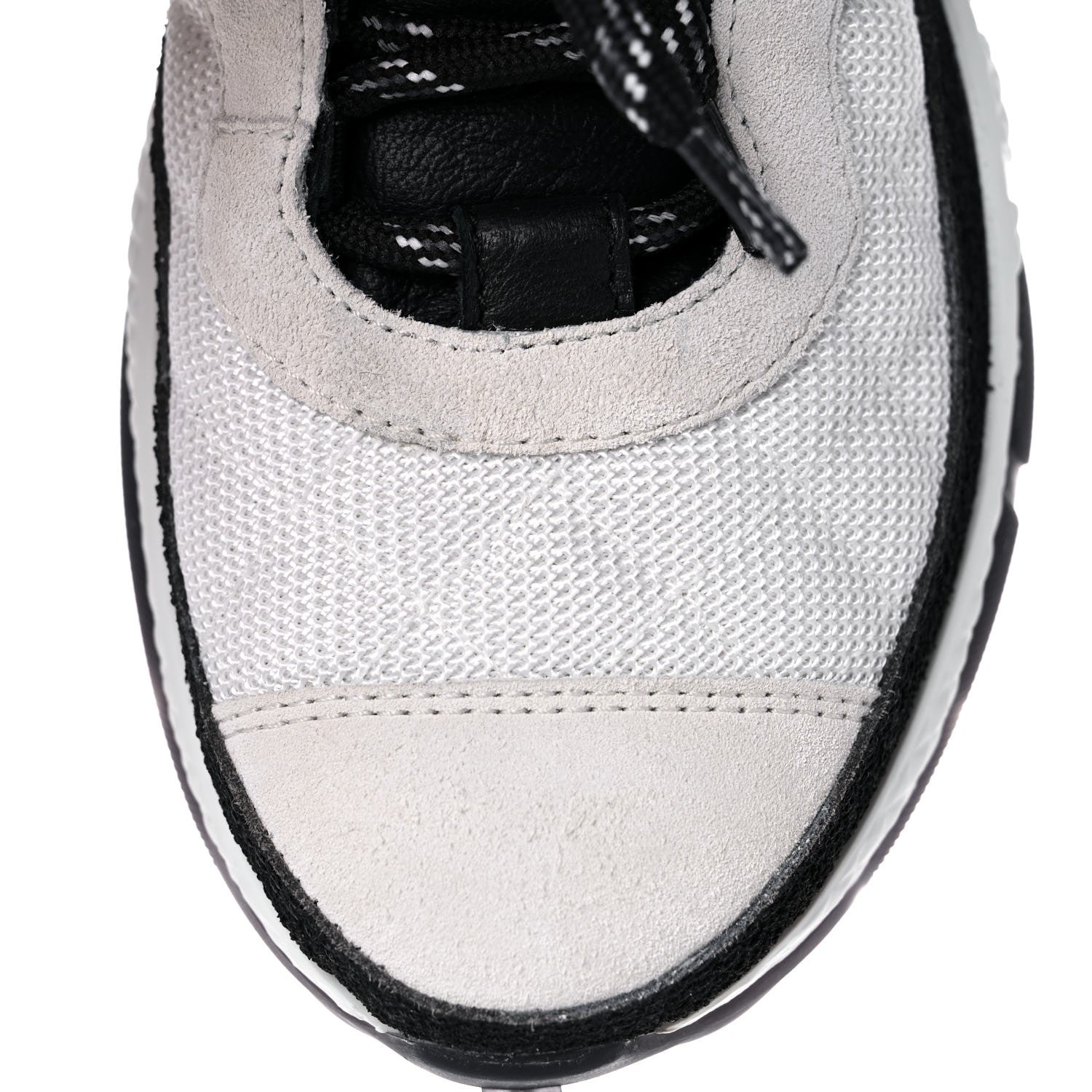 Chanel Mesh Suede Calfskin Quilted Sneakers 38 White Ivory 10 of 12