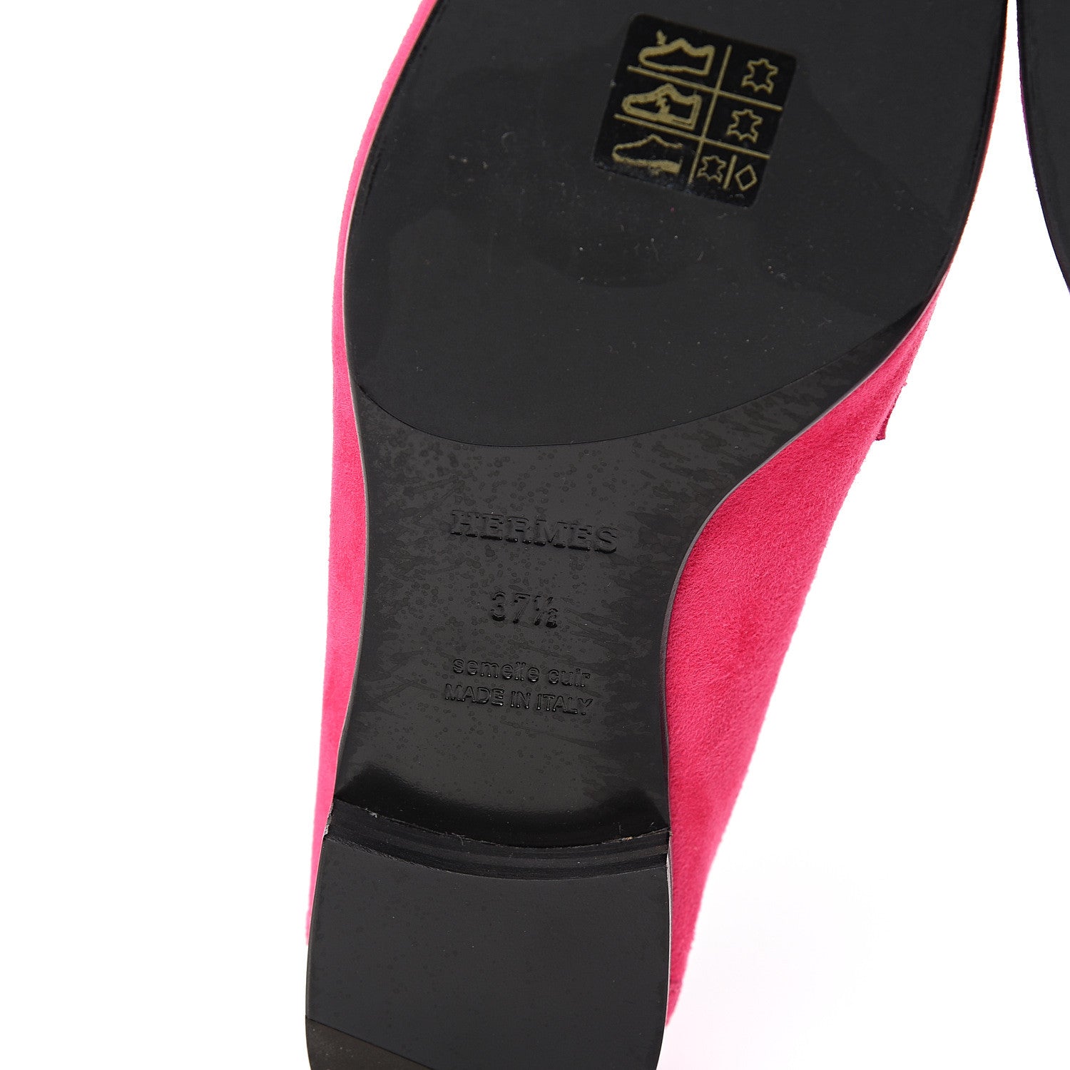 Hermes Suede Goatskin Paris Loafers 37.5 Rose Fuchsia 6 of 8