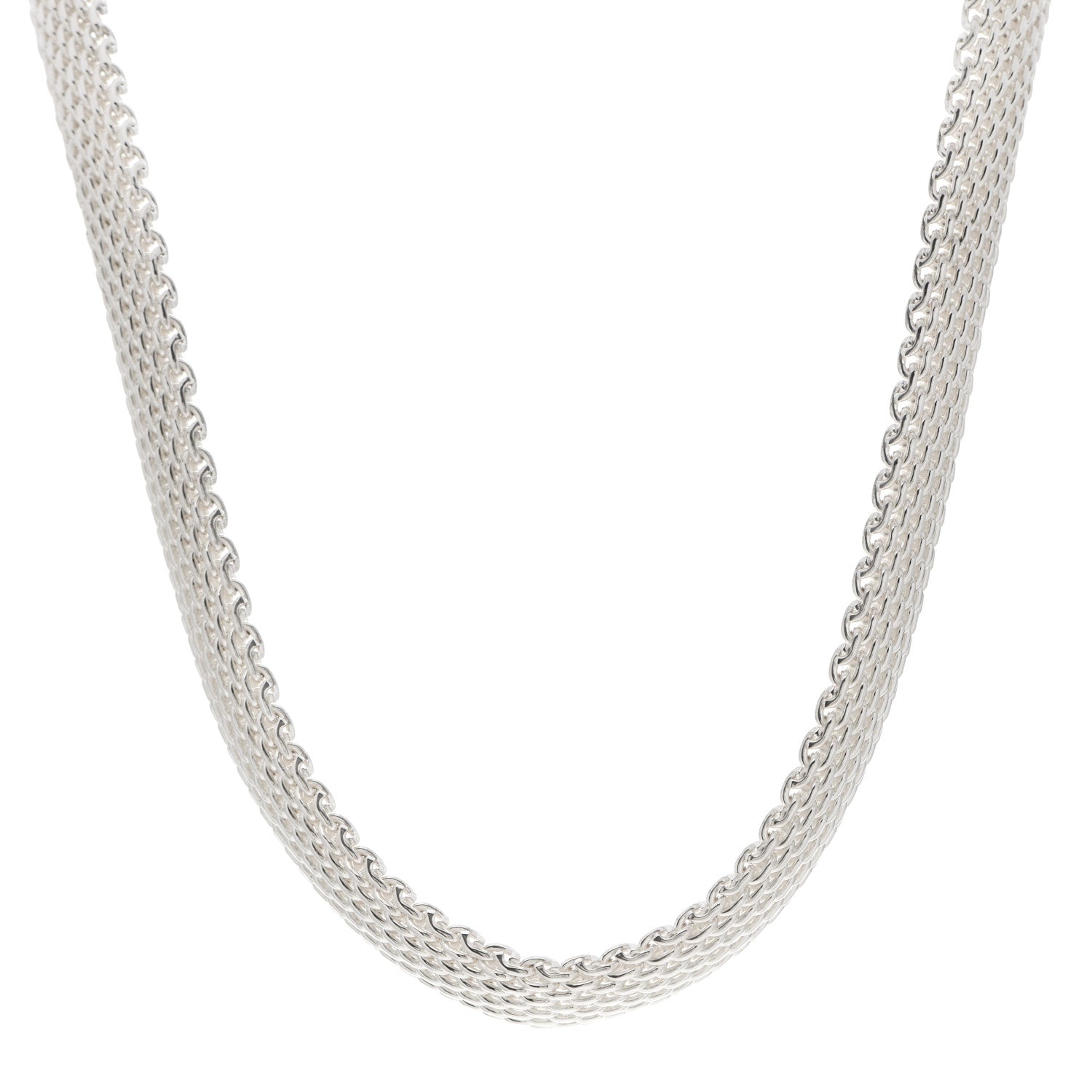 Tiffany Sterling Silver Somerset Mesh Necklace 1 of 4