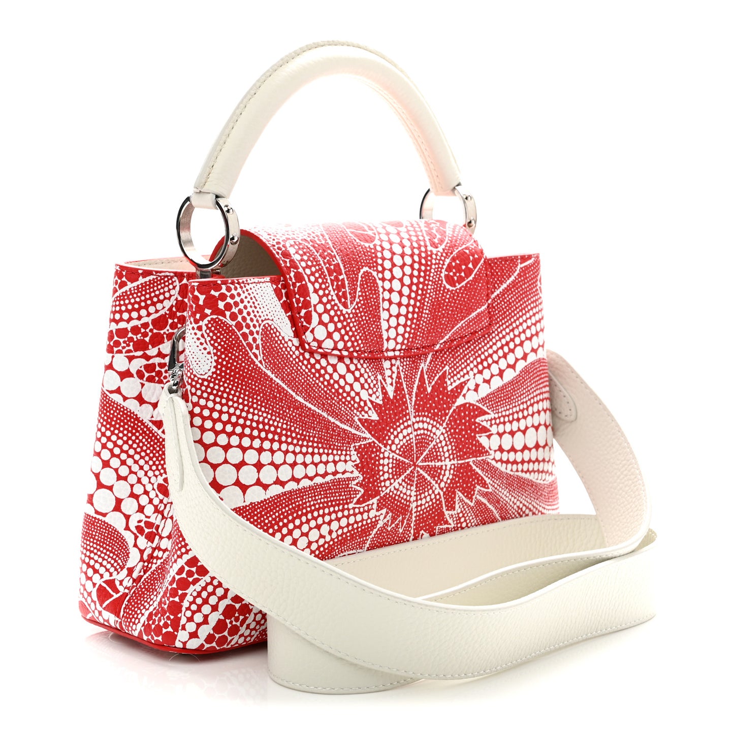 LV X YK Taurillon Psychedelic Flower Capucines BB Rouge