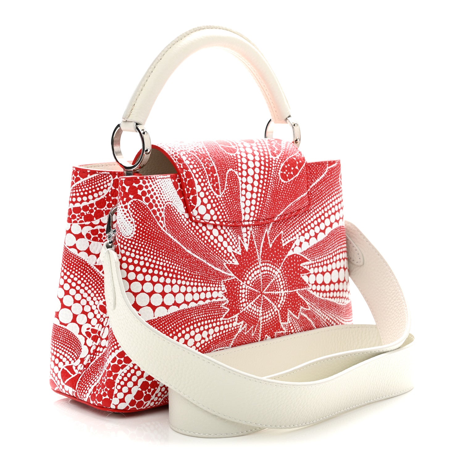 Louis Vuitton LV X YK Taurillon Psychedelic Flower Capucines BB Rouge 3 of 10