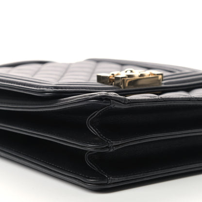 Chanel Calfskin Quilted North South Boy Flap Black 8 of 9