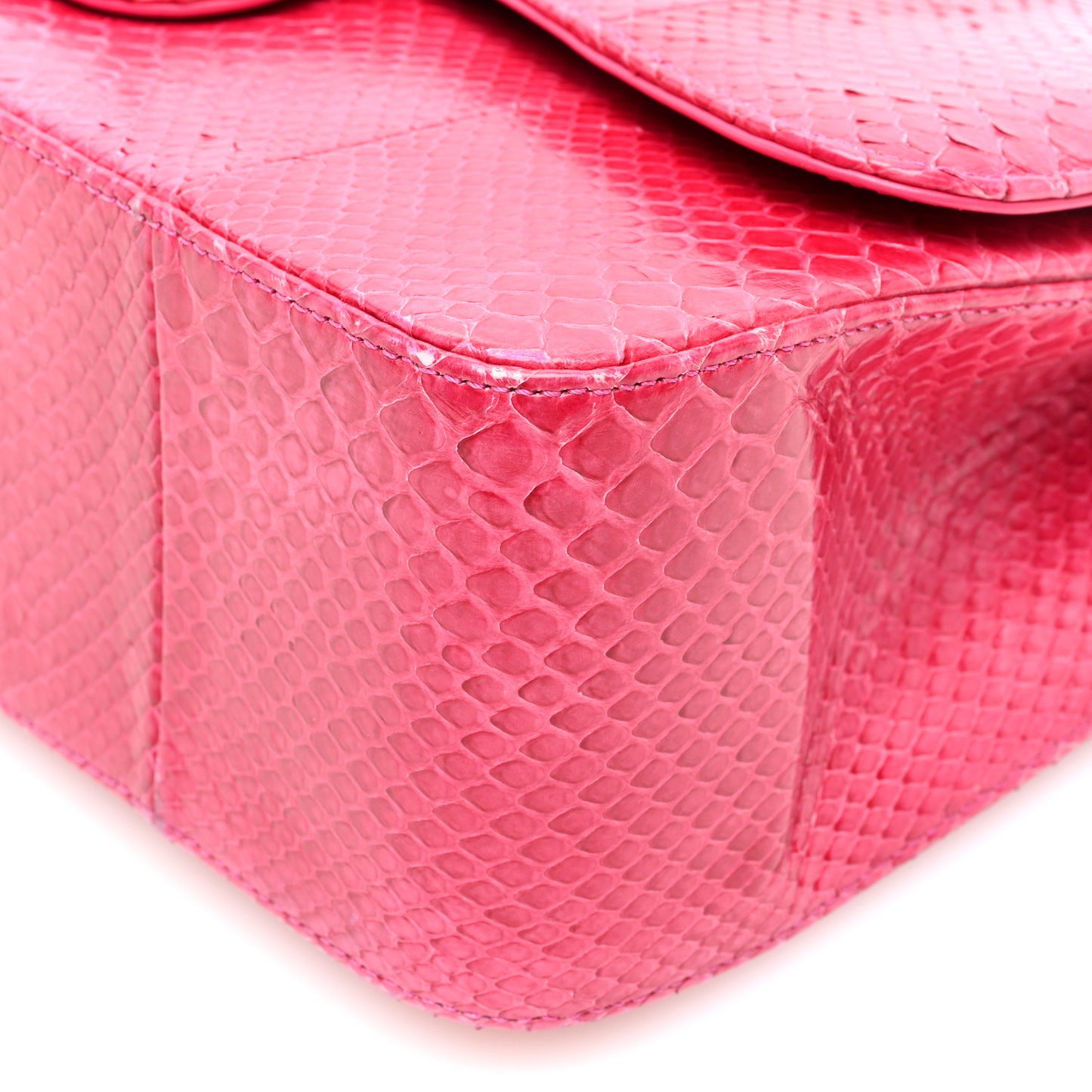 Snakeskin Jumbo Double Flap Pink