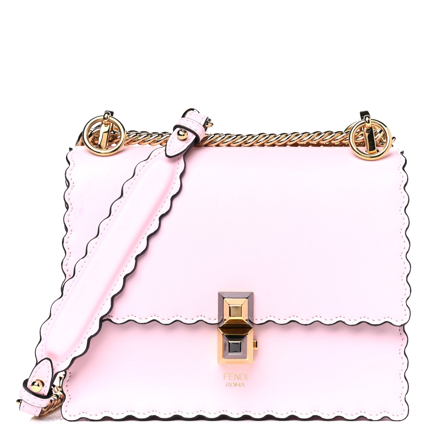 Vitello Liberty Scalloped Studded Small Kan I Shoulder Bag Confetto