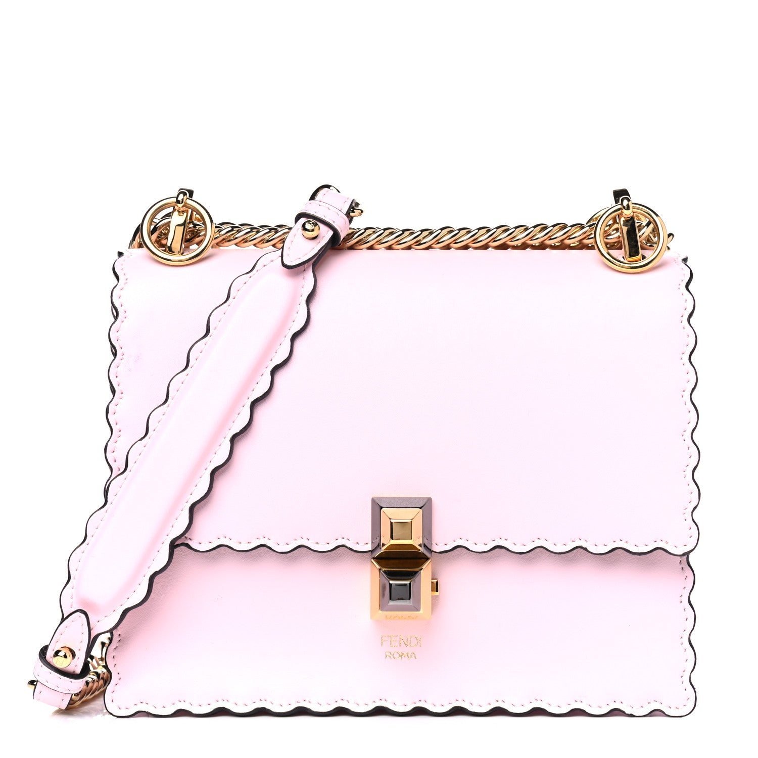 Fendi Vitello Liberty Scalloped Studded Small Kan I Shoulder Bag Confetto 1 of 6