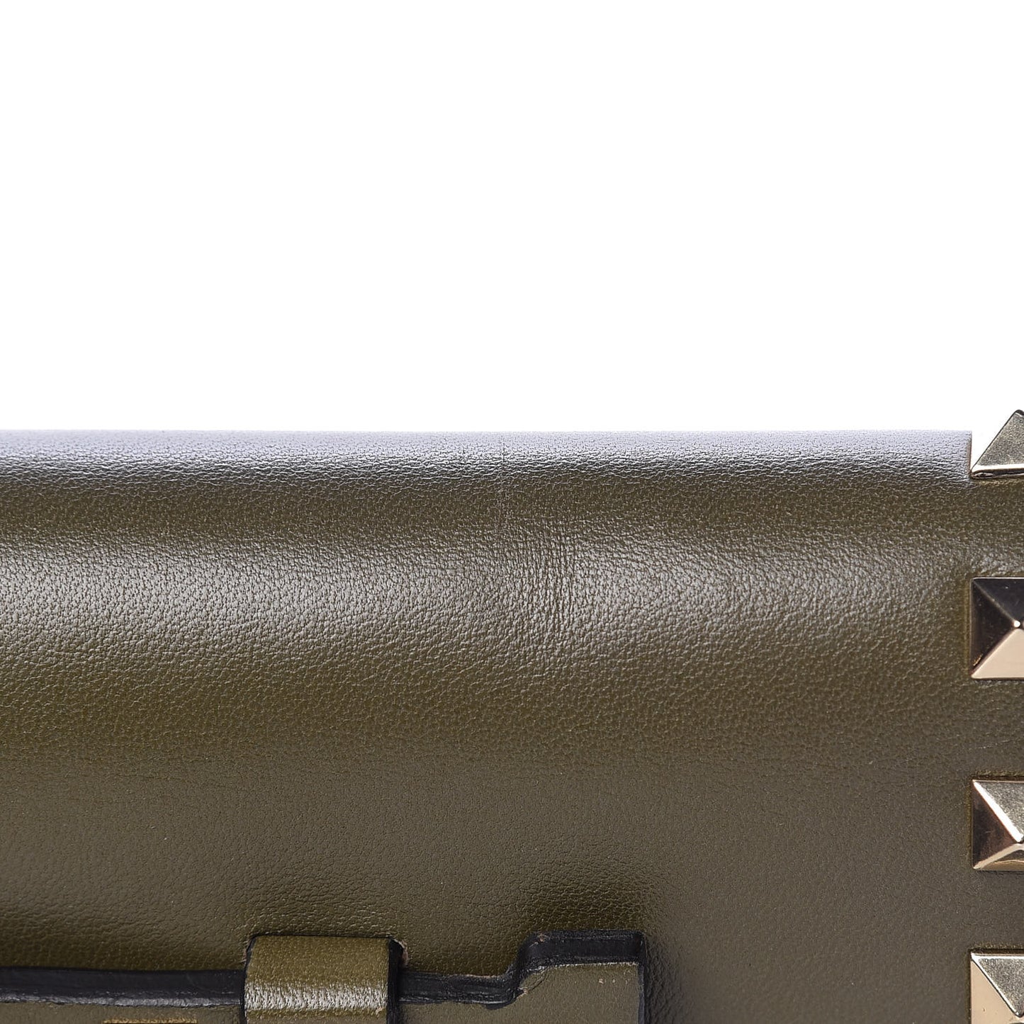 Nappa Rockstud Wristlet Clutch Army Green