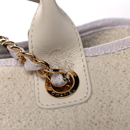 Chanel Lurex Boucle Large Deauville Tote White 10 of 10