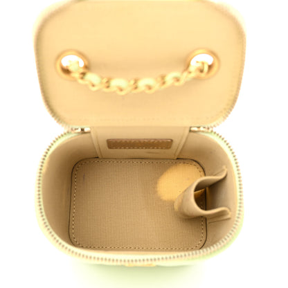 Chanel Lambskin Quilted Pearl Crush Mini Vanity Case With Chain Light Green 5 of 13