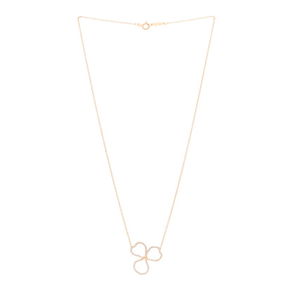 Tiffany 18K Rose Gold Diamond Open Flower Paper Flowers Pendant Necklace 3 of 5