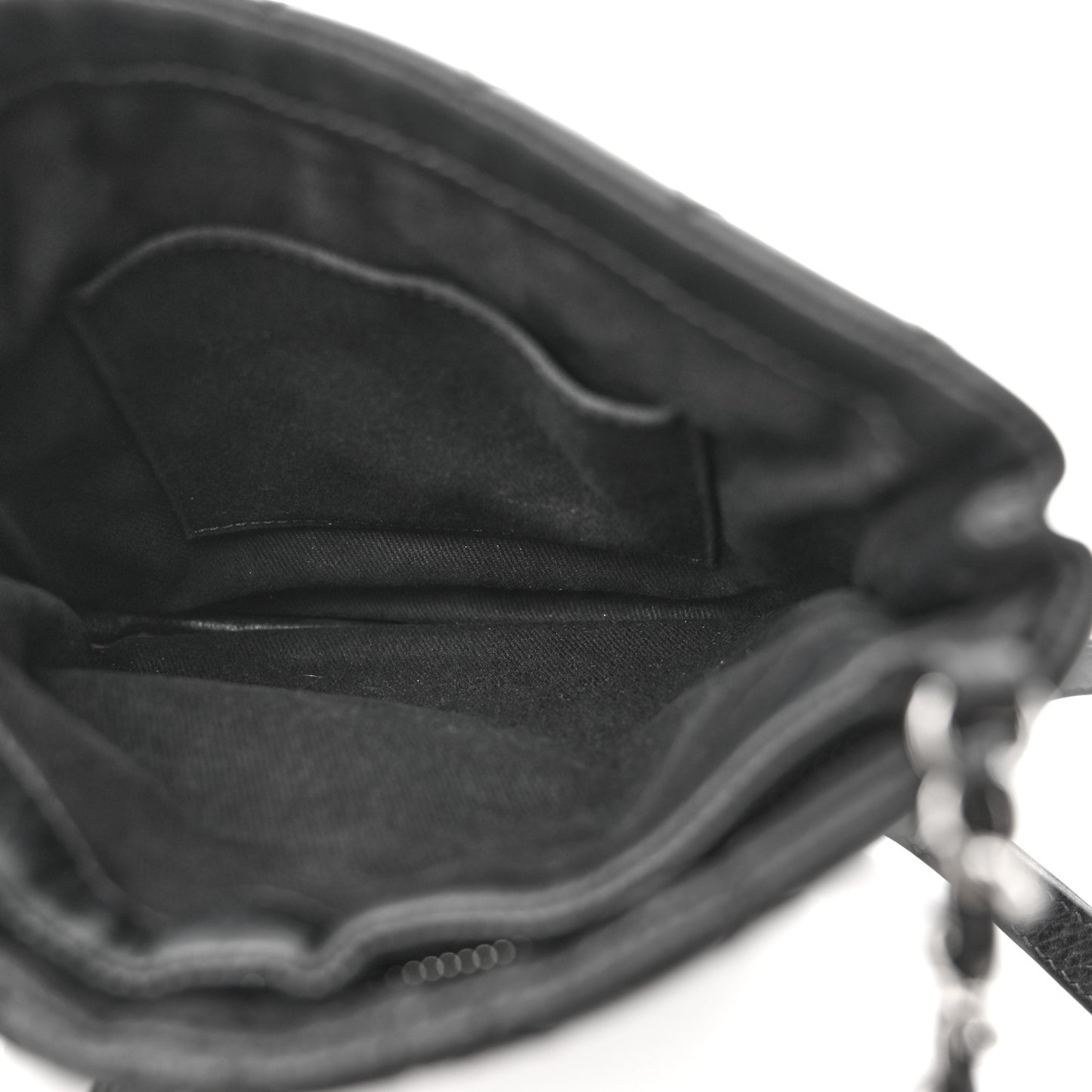 Aged Calfskin Quilted Crossbody Bag Black