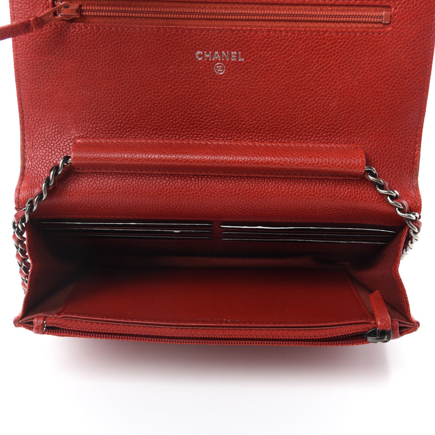 Caviar Quilted Boy Wallet On Chain WOC Red