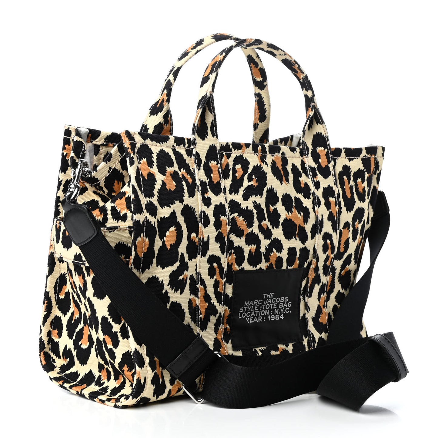 Cotton Canvas Leopard Print Medium The Traveler Tote Bag